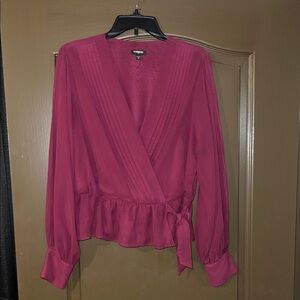 Express burgundy Wrap Blouse